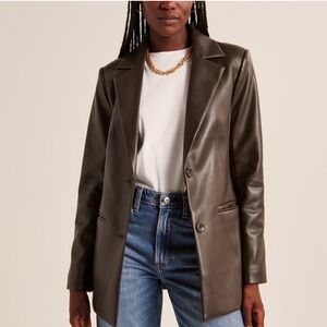 Abercrombie Vegan Leather Blazer